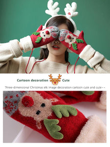 Christmas Warm Hanging Neck Gloves