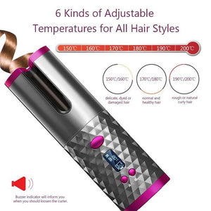 Auto Rotating Cordless Ceramic Hair Curler