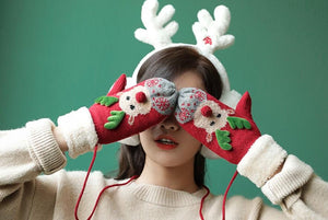 Christmas Warm Hanging Neck Gloves