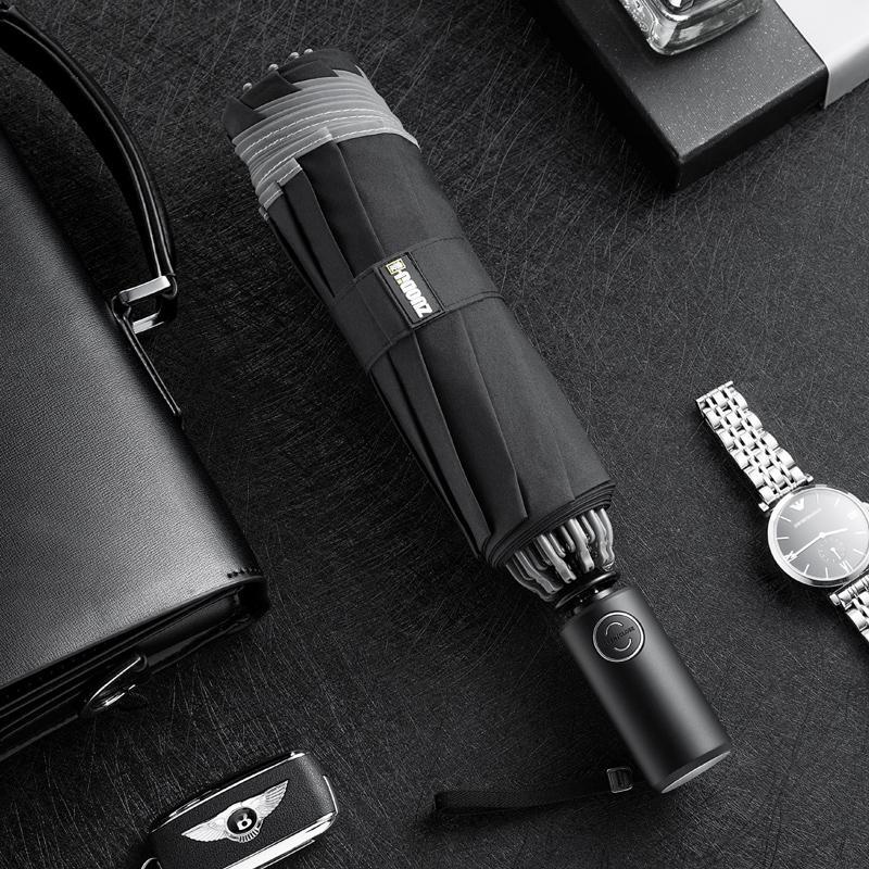 Windproof Reverse Folding Umbrella with LED, Auto Open/Close Design