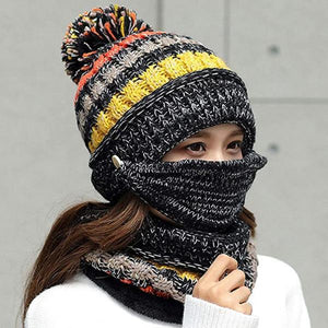 3PCS Womens Winter Scarf Set