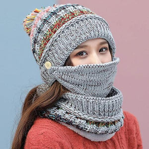 3PCS Womens Winter Scarf Set