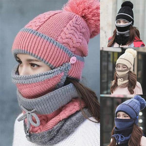 3PCS Womens Winter Scarf Set