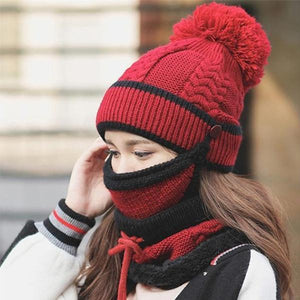 3PCS Womens Winter Scarf Set