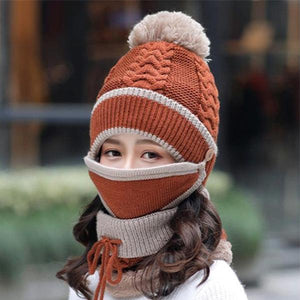 3PCS Womens Winter Scarf Set