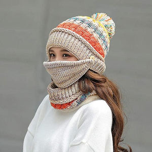 3PCS Womens Winter Scarf Set