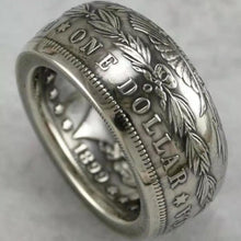 将图片加载到图库查看器，Silver Morgan Dollar Coin Ring Customized
