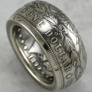 Silver Morgan Dollar Coin Ring Customized