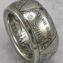 将图片加载到图库查看器，Silver Morgan Dollar Coin Ring Customized
