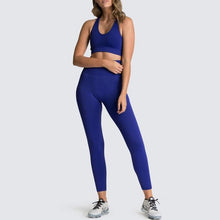 将图片加载到图库查看器，Seamless Gym Set Nylon Woman Sportswear 2 Piece Exercise Leggings
