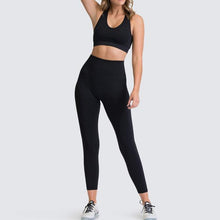 将图片加载到图库查看器，Seamless Gym Set Nylon Woman Sportswear 2 Piece Exercise Leggings
